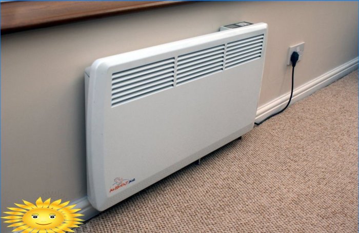 Electric convector on the wall