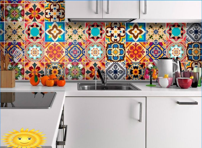 Boring tiles for kitchen furnishing