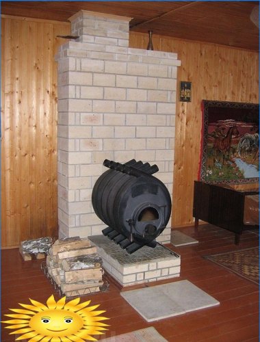Buleryan stove in a wooden house