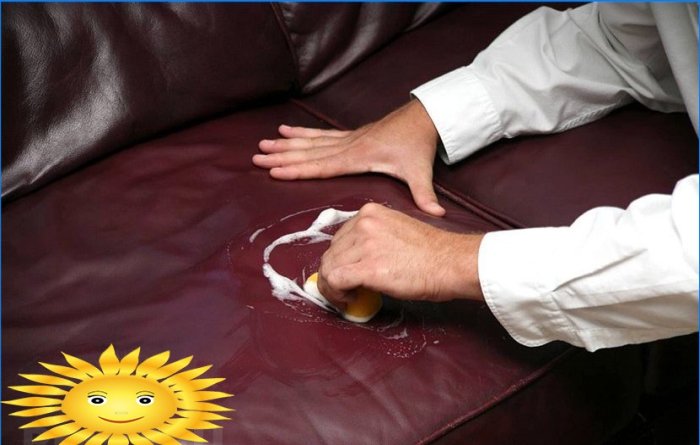 Removing stains from leather furniture