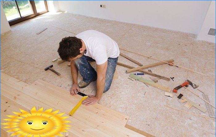 Chipboard on the floor: features of selection and installation