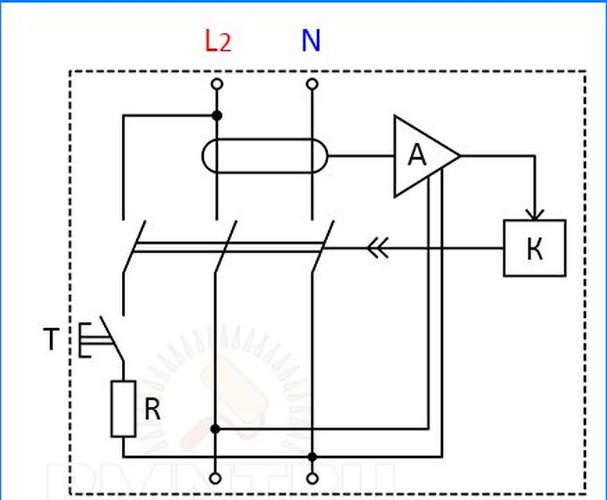 Electronic RCD circuit