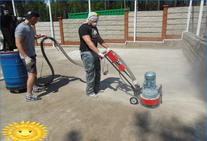 Grinding concrete for applying crumb rubber