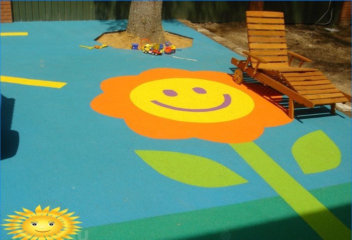 Rubber crumb coating for the playground