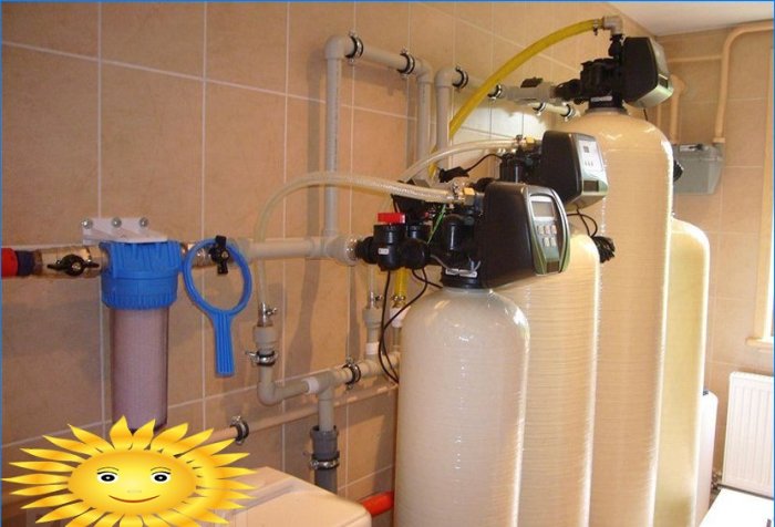 Water treatment system in a private house