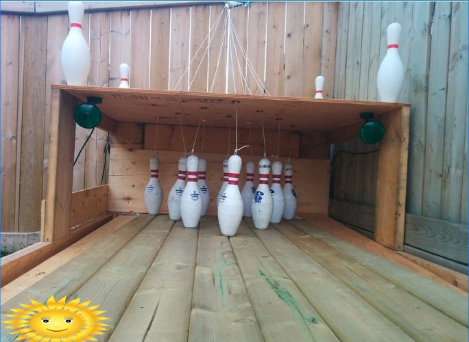 DIY bowling alley behind the house