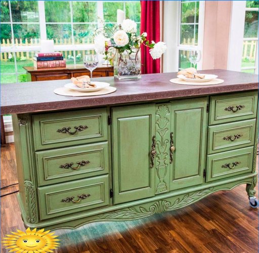 DIY kitchen island: the simplest examples