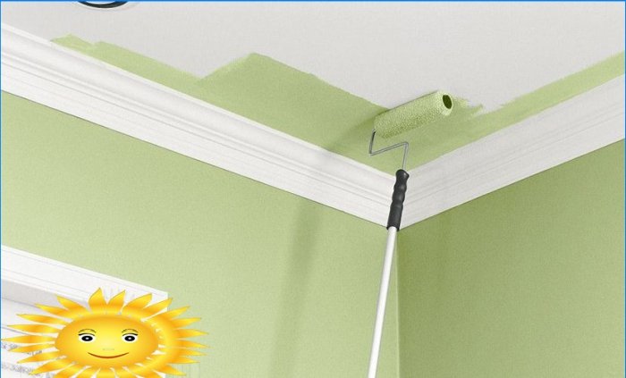 DIY painting wallpaper on the ceiling