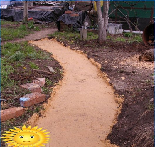 Sand preparation for the path