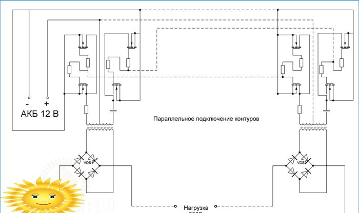 Parallel connection diagram of converter circuits