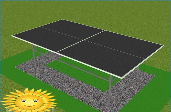 Do-it-yourself all-weather tennis table: drawings, dimensions