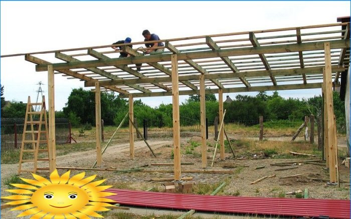Do-it-yourself carport in the country