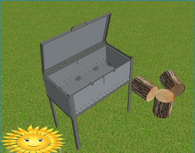 Folding grill for the garden
