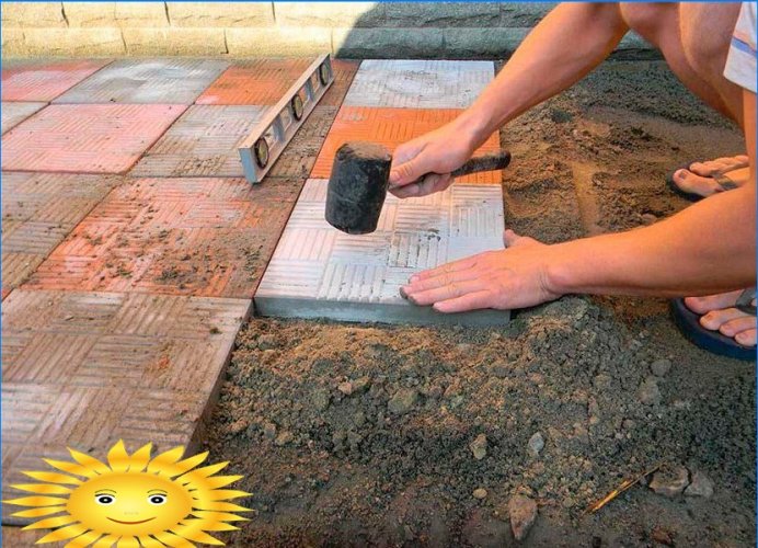 Do-it-yourself paving slabs blind area
