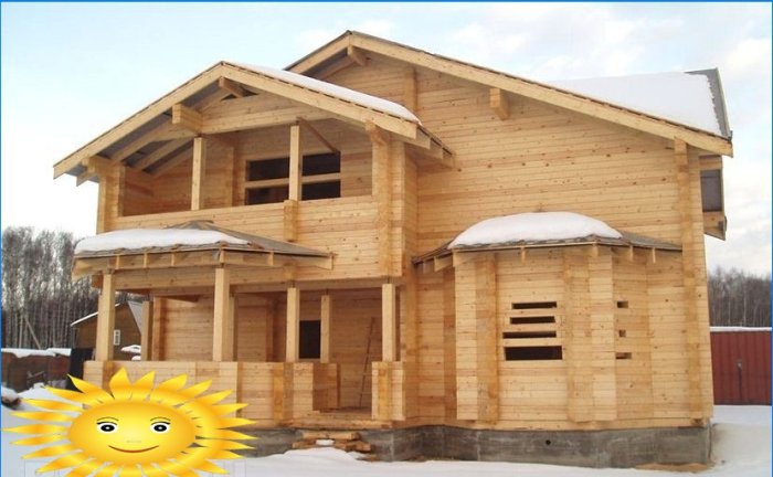 Construction of a house from profiled timber