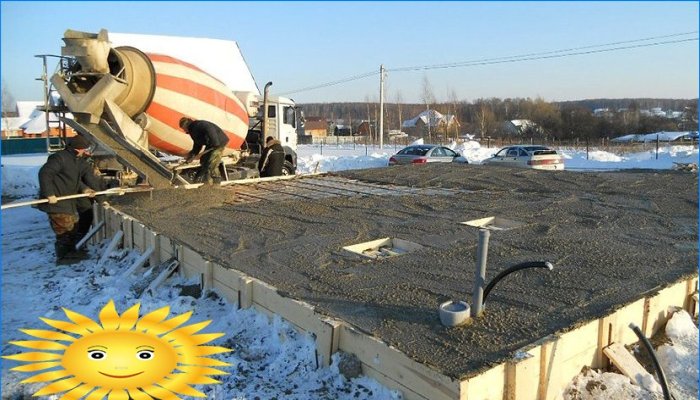 Warming up concrete in winter