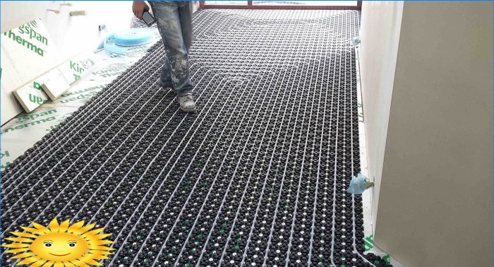 Heating a private house with underfloor heating
