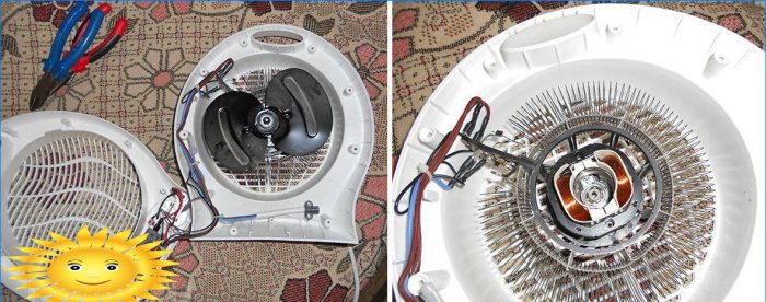 Fan heater with nichrome spiral