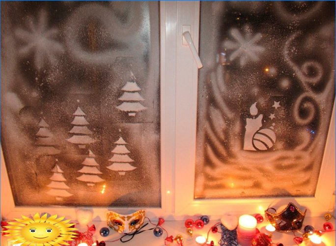 How to decorate windows for the New Year: photo examples