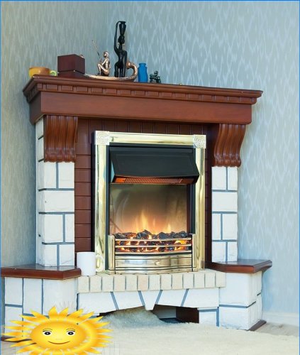Electric fireplace in the interior