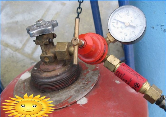 gas reducer with pressure gauge