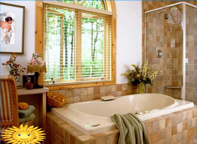 If there is a window in the bathroom - design options