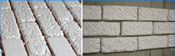 Imitation of foam brickwork