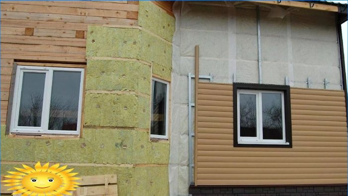 Insulation of the house outside with mineral wool for siding