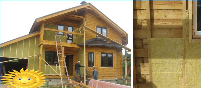 Insulation of the house outside with mineral wool for siding