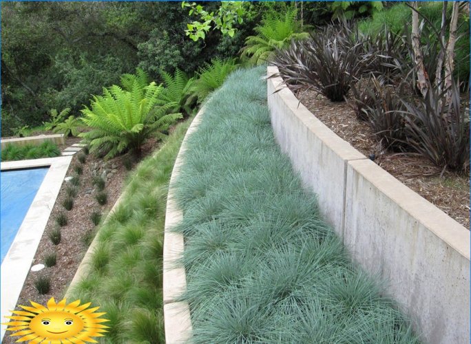 Interesting retaining wall ideas for an inclined section