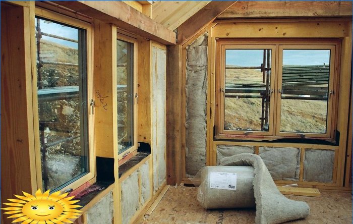 Insulation of a frame house with sheep wool
