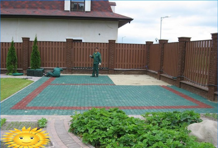 Rubber tile on site