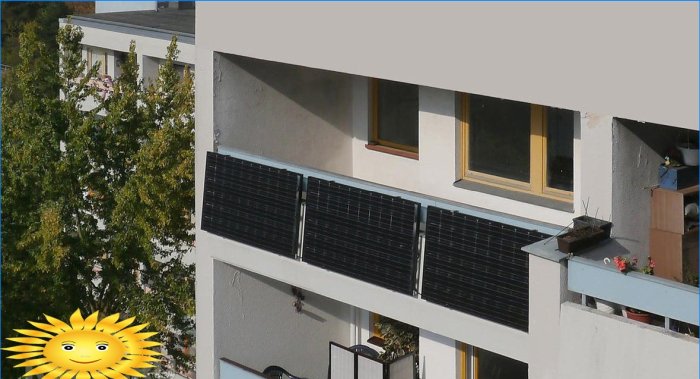 Solar panels on the balcony and loggia