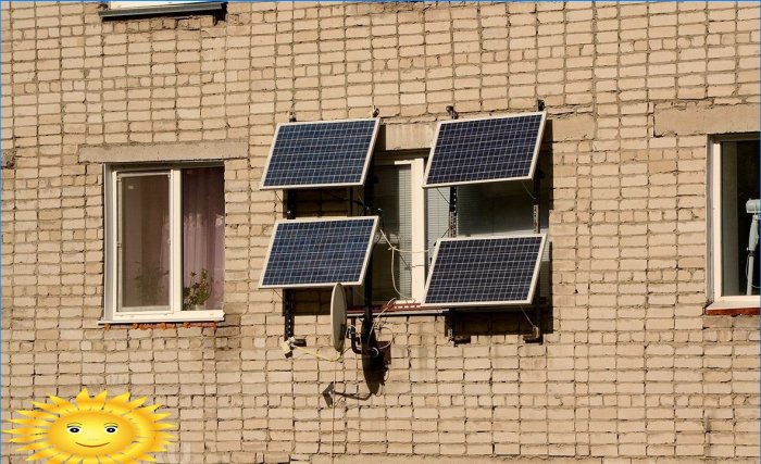 Solar panels on the apartment window