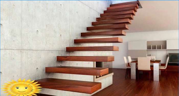 Staircase in the interior - creativity of functionality is not an obstacle