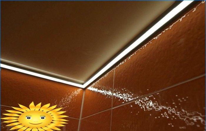 Stretch ceiling with LED lighting