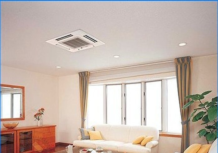 Suspended air conditioner for false ceiling