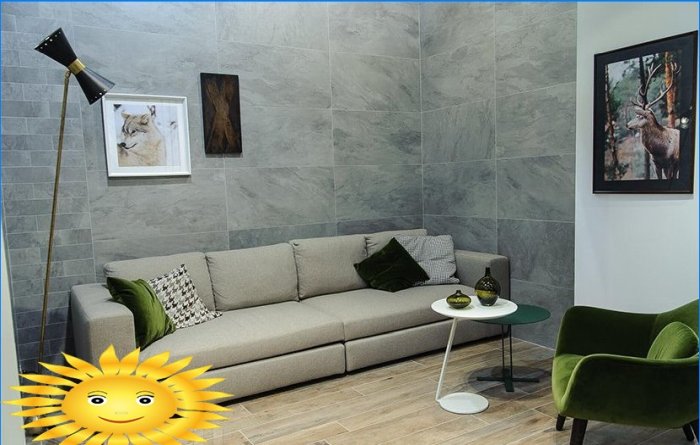 Tile and porcelain stoneware: combination and selection of tiles for the interior