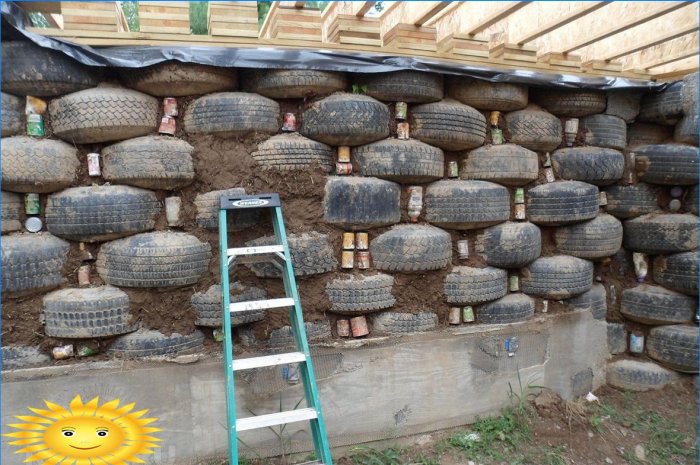 Building a house from tires