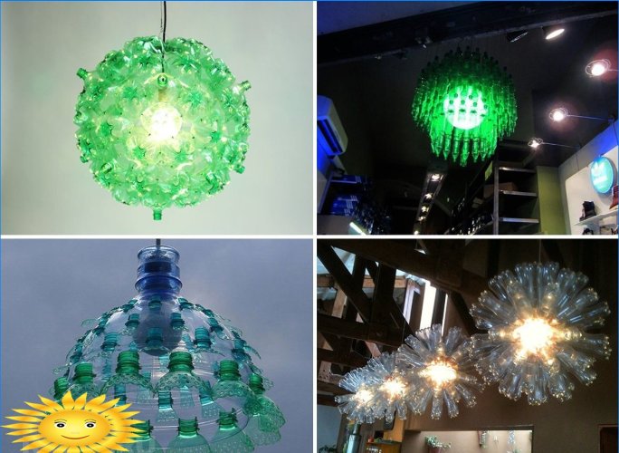 Lampshades and lamps from plastic bottles