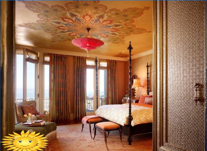Bedroom design in oriental style
