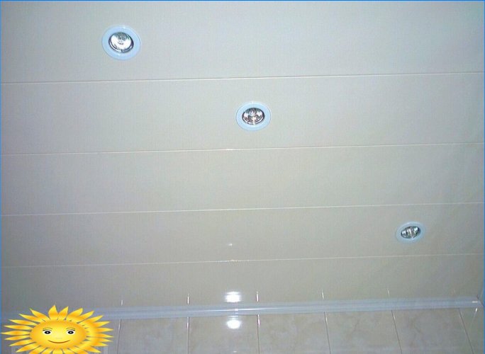 Ceiling design options in the bathroom