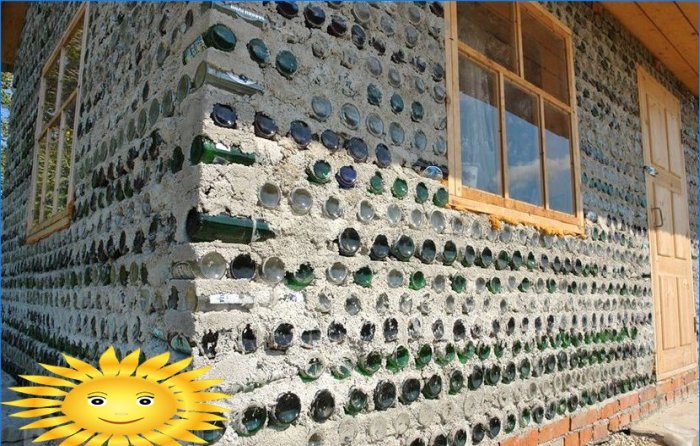 DIY wall blocks. House of empty bottles