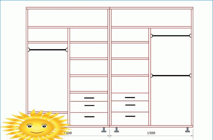 Do-it-yourself design and calculation of a sliding wardrobe. Part 2