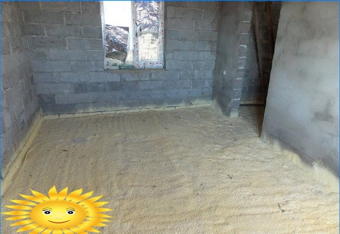 Floor insulation with foamed polyurethane