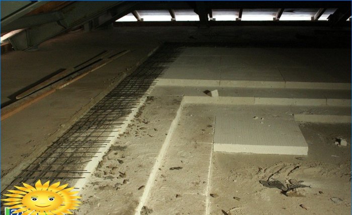 Thermal insulation of concrete floors with ETIZ foam glass