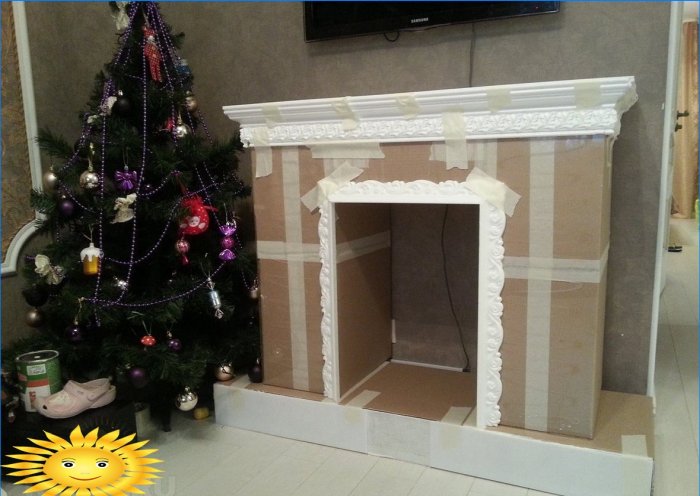 New Year's fireplace from boxes