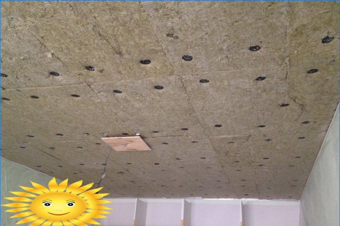 Sound insulation of the ceiling with mineral wool