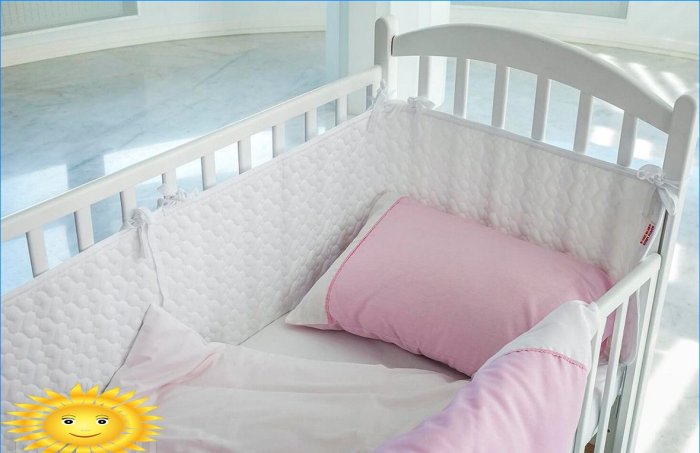 Restraints, bumpers for baby beds