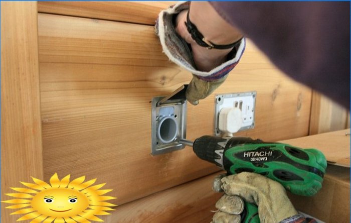 Electrical installation in a wooden house